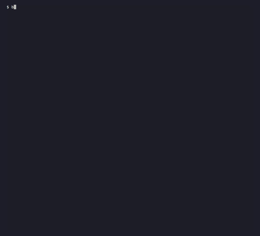 Animated demo of buzz: the colorful TUI dashboard, then buzz list, buzz today, buzz view, and buzz add in the terminal.
